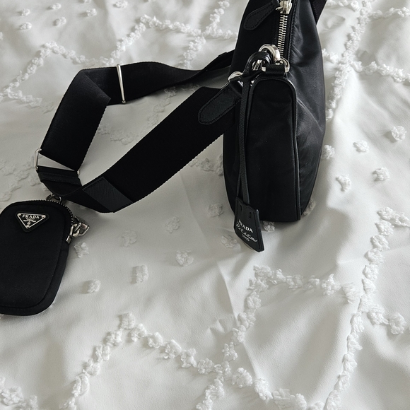 Prada Black Nylon Shoulder Bag with Adjustable Strap - Picture 10 of 12